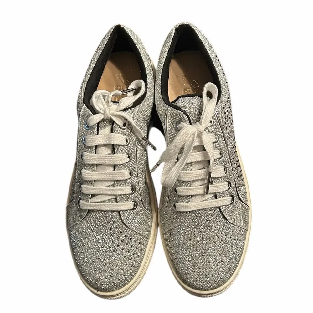 Badgley Mischka Crystal Metalic Sneakers(Size 8)